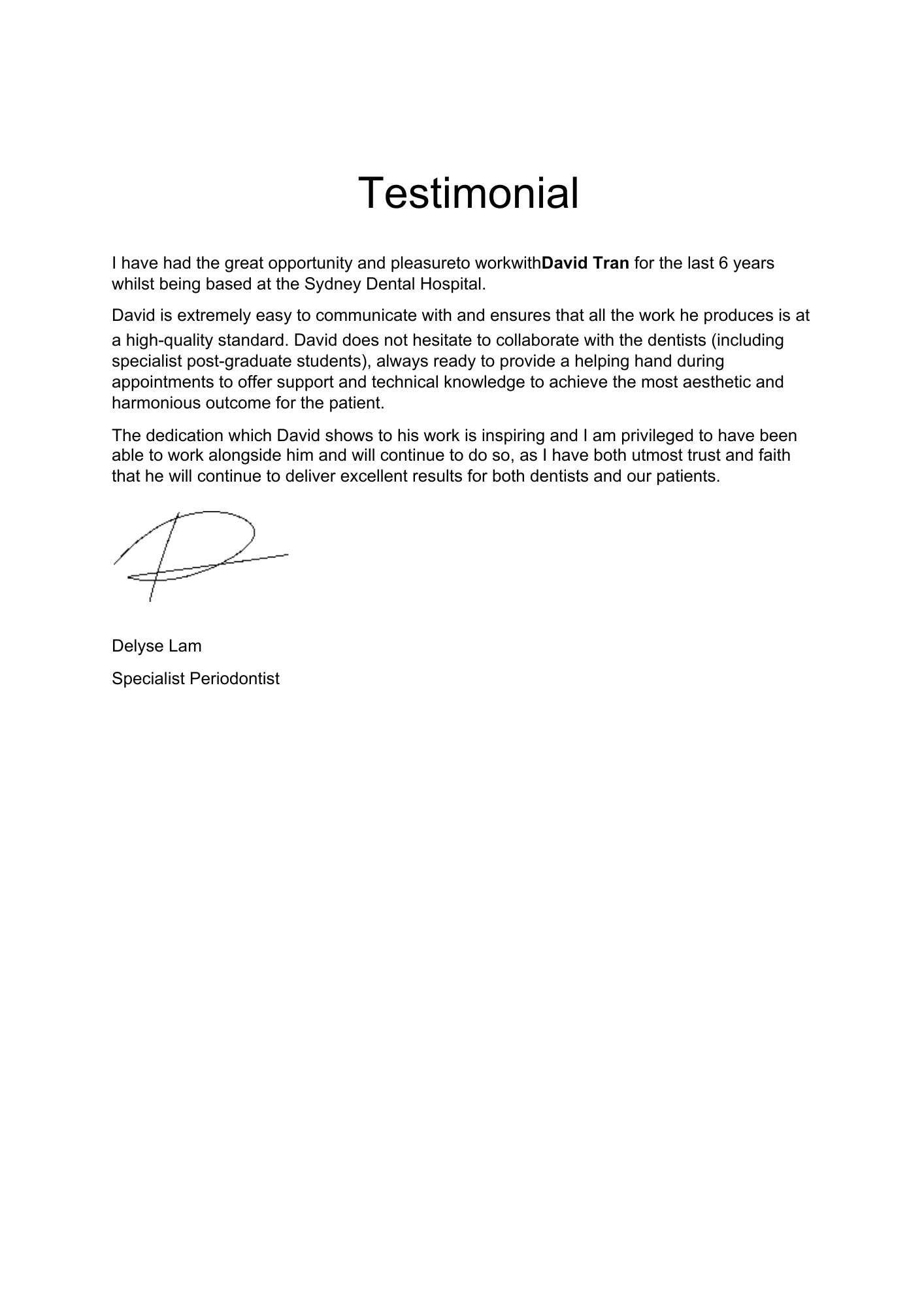 Periodontist - Dr Delyse Lam