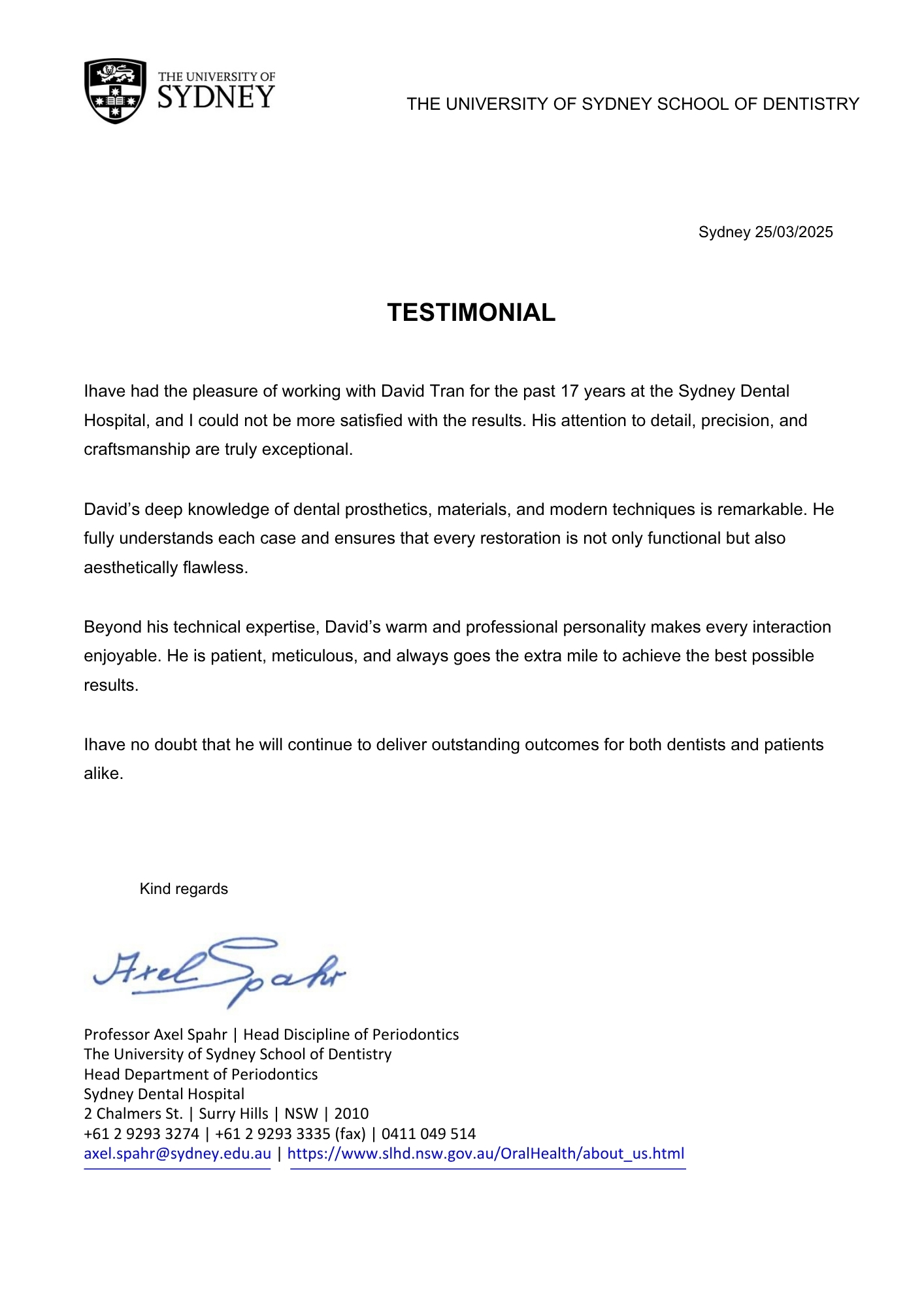 Professor Axel Spahr